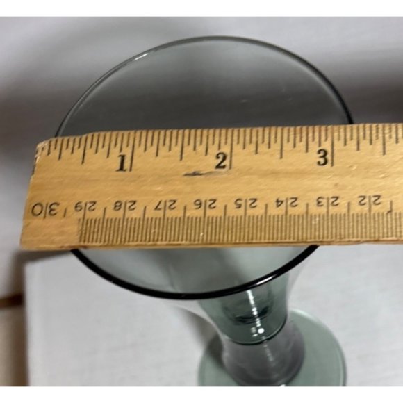 Wilhelm Wagenfeld for WMF Tourmaline Glass Fluted Vase Smoky Blue 7" Germany - Picture 6 of 6